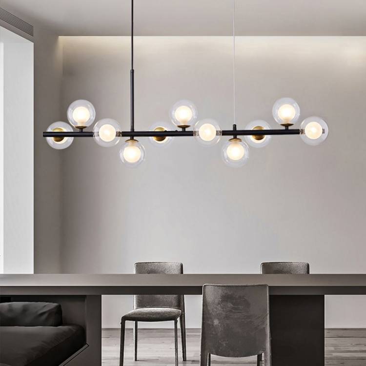 Светодиодный подвесной светильник в скандинавском стиле, люстра для гостиной, столовой, кухни, бара, стола, стеклянный шар, современные потолочные подвесные светильники