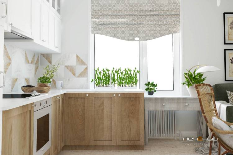 Кухня гостиная с одним окном: 99 фото дизайна