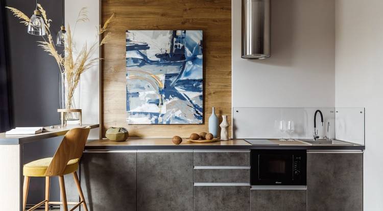 Бетон и дерево в интерьере кухни: 83 фото дизайна