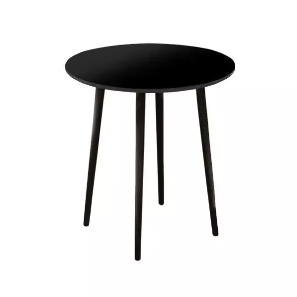Обеденный стол круглый черный