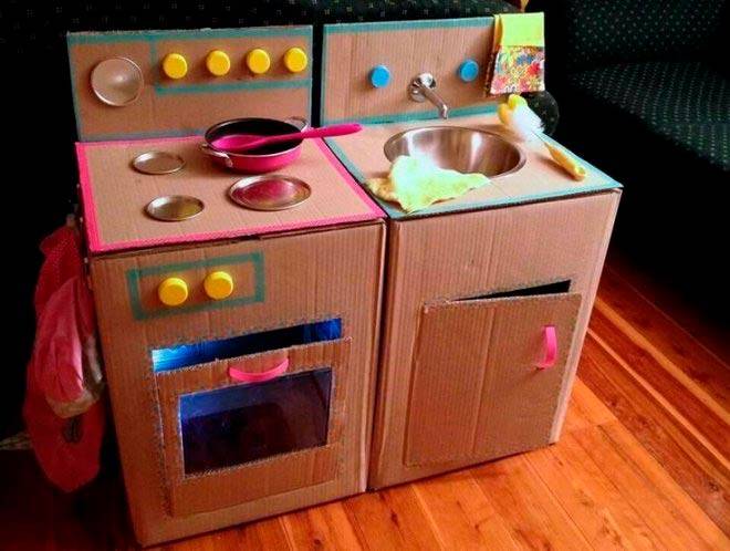 Детская кухня из картона своими руками для реб