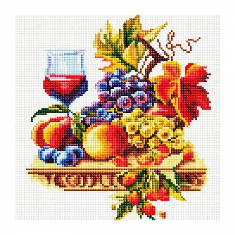 Натюрморт с виноградом Алмазная вышивка мозаика на подрамнике Белоснеж