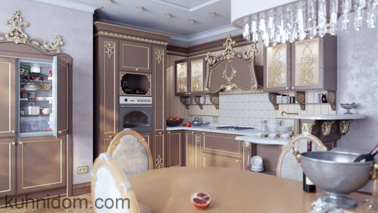 Кухня Тиффани Золото в студии мебели «КухниДом»