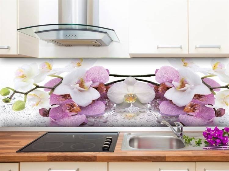 Фартук кухонный Ветка орхидеи