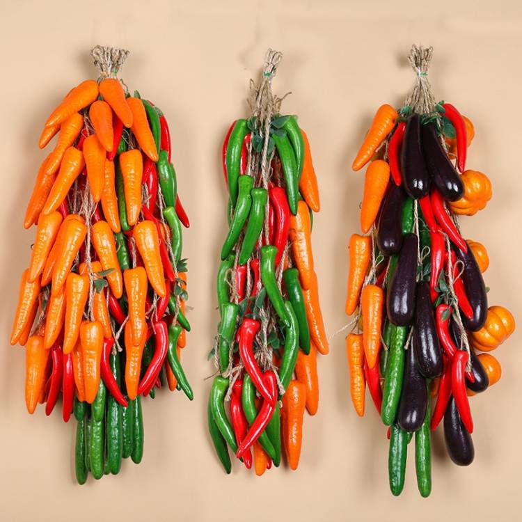 Искусственные Шпажки для овощей и фруктов, настенное украшение для ресторана, искусственный огурец, перец, баклажан, морковь