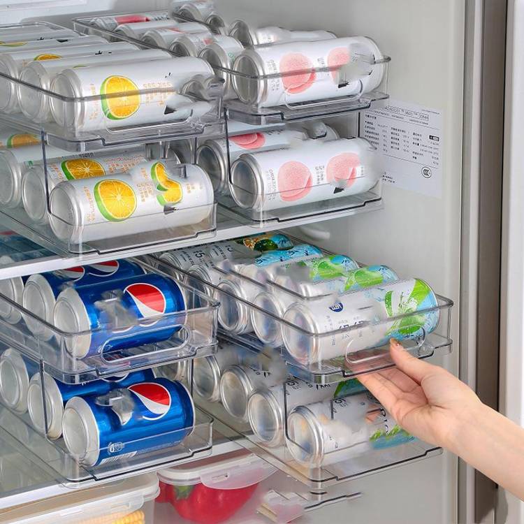 Холодильник Ящик для хранения напитков Пиво Cola Банки Прокатка Складская стойка Двойной ящик Тип Кухни Расположени