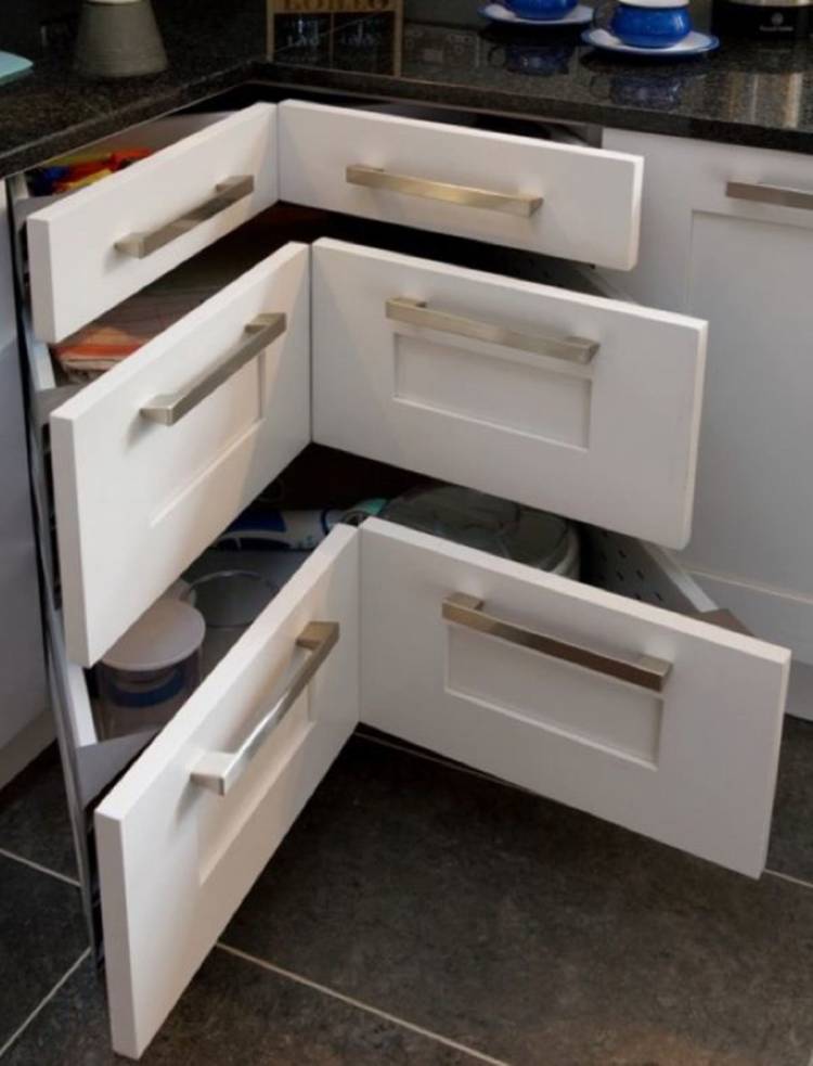 Угловые выдвижные ящики для кухни