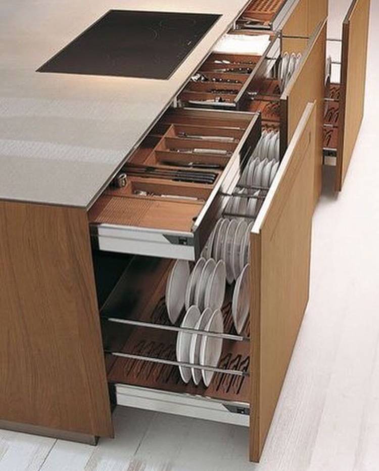 Выдвижные шкафы для кухни
