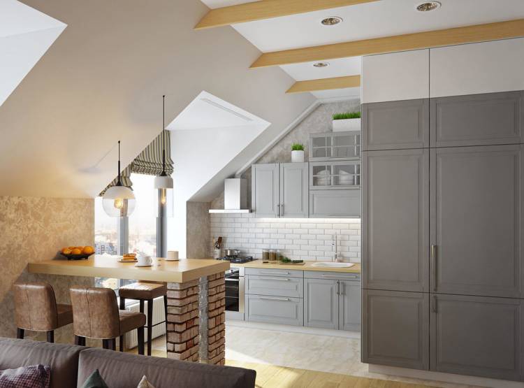 Дизайн особенностей кухни при сложной конфигурации комнаты