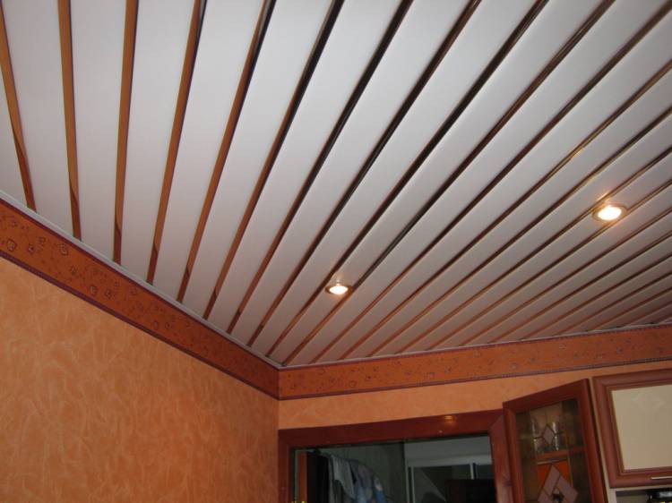 Потолок из пластиковых панелей на кух