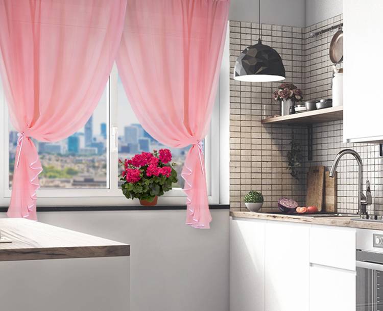 короткие шторы на кухню в Витебске, дизайн новинок до подоконника с фот