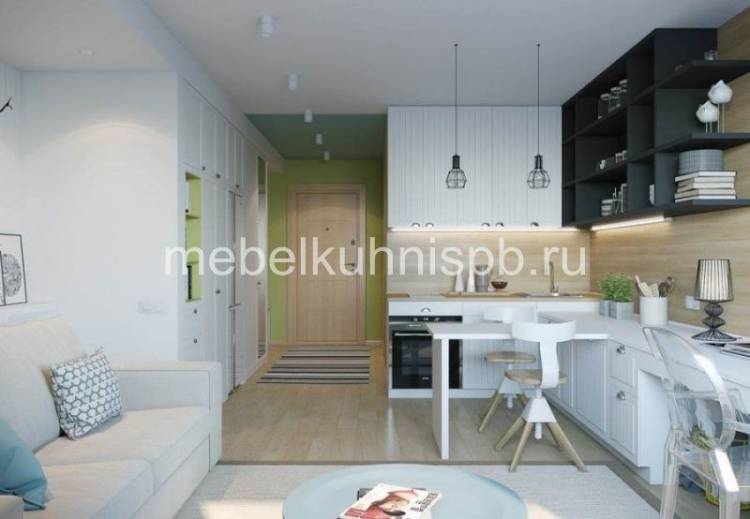 Кухни в квартиру-студию от производителя, мебель для кухни для квартиры- студии, кухню в квартиру-студию в Санкт-Петербурге в СПб