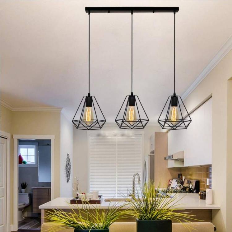 Набор из трех геометрических люстр, висячая длинная тарелка для стола, кухни, современная лампа, домашний декор, HWC