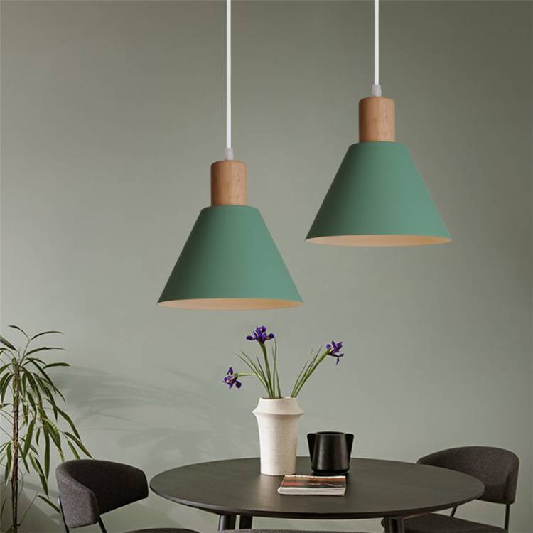 Креативный современный подвесной светильник, деревянный металлический подвесной светильник для кухни, столовой, бара, висячий светильник, абажур