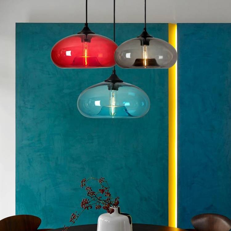 Современное стекло Висячий красочный подвесной светильник для гостиной Бар Кухня Ресторан Кафе Столовая Nordic Home Светильники Светильники