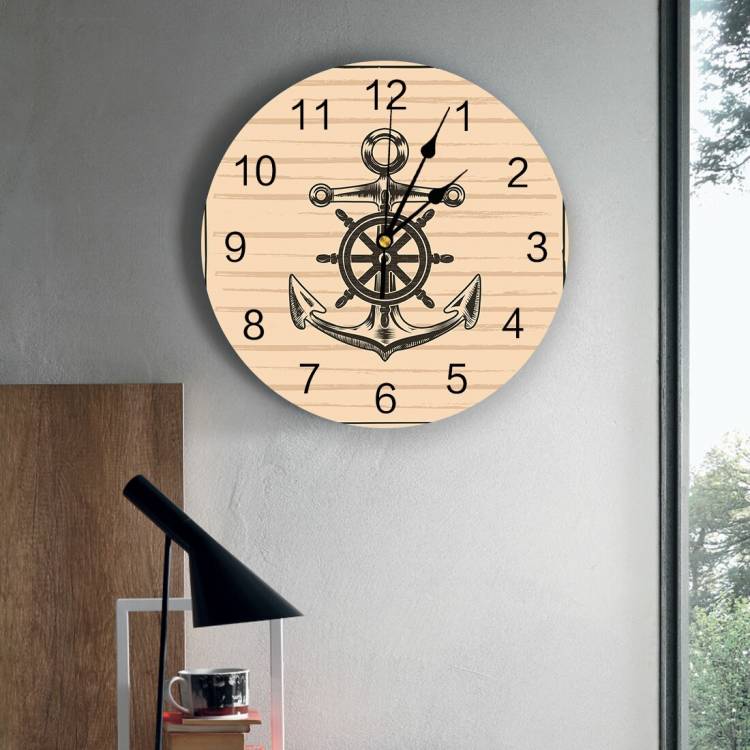 Круглые Настенные часы в стиле ретро с якорем для кухни, настольные цифровые часы, необычные настенные часы для детской комнаты