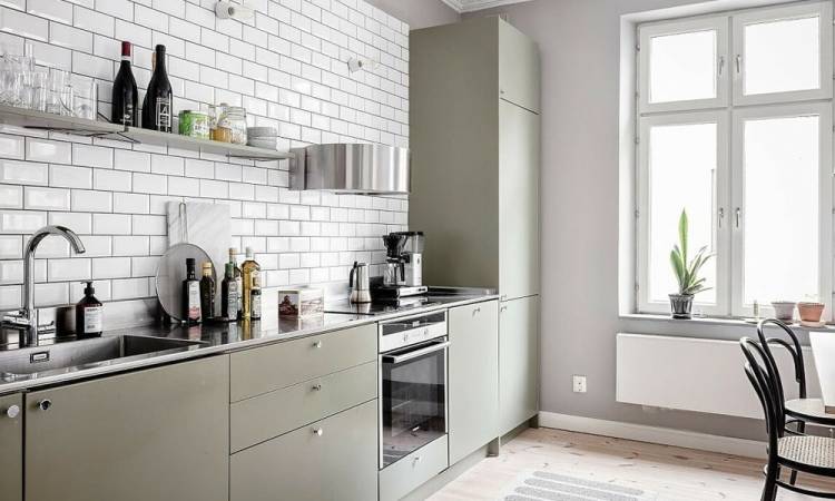 Кухня без навесных шкафов с пеналом: 75+ идей дизайна