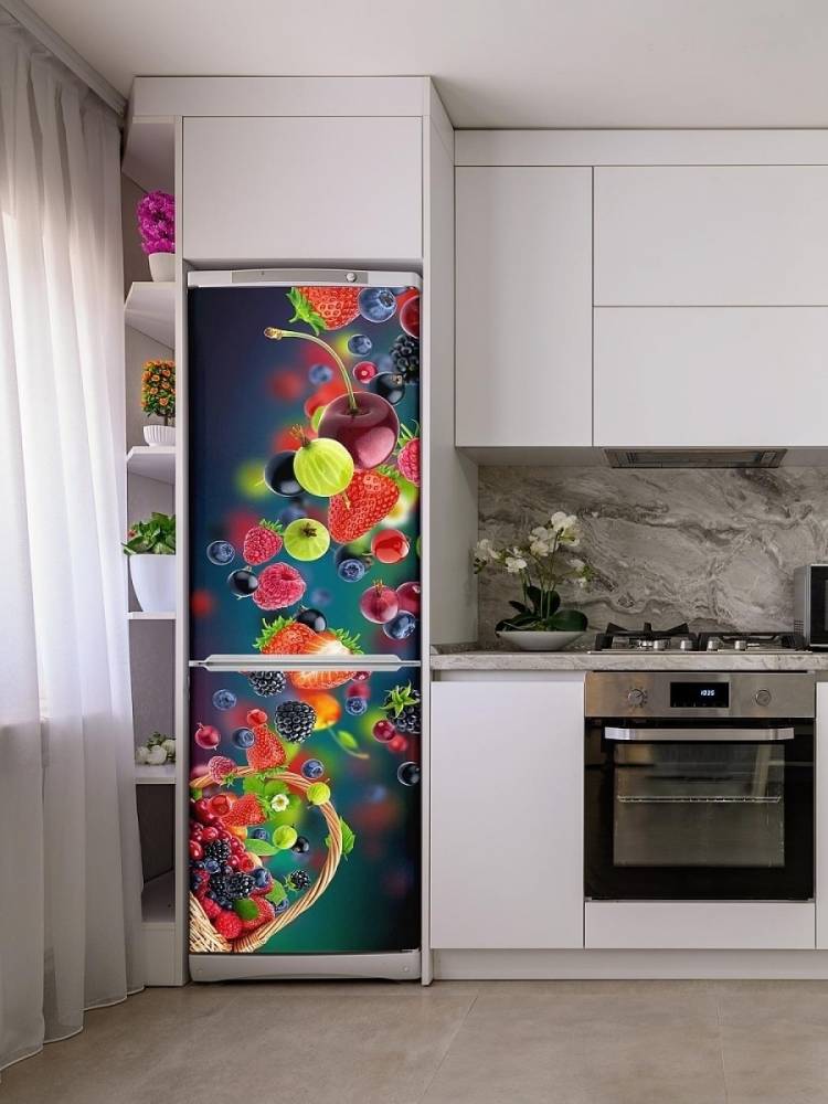 Наклейки интерьерные на холодильник, для декора, самоклеющаяся пленка для мебели, для кухни,для дачи DEKORIO