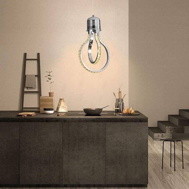 Хрустальный подвесной светодиодный светильник, креативная люстра в форме лампочки для гостиной, кухни, столовой, ресторана, отеля, коридор
