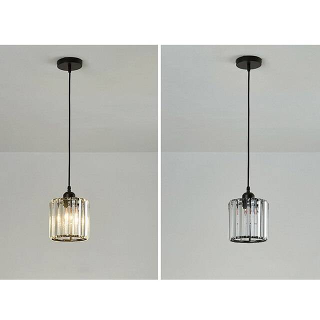 Новый Хрустальный светодиодный подвесной светильник, современный для дома, столовой, кухни, черный потолок, железная классическая люстра, подвесной светильник, лампа E