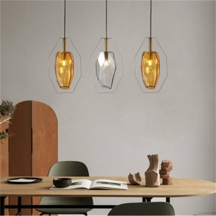 Европа хрустальные янтарные стеклянные подвесные светильники для прикроватной спальни Подвесные светильники столовая кухня островные светильники для комнаты