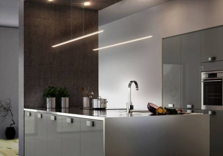Линейные светодиодные светильники для кухни: 87 фото дизайна