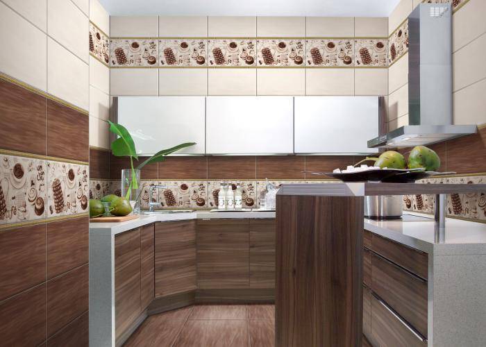 Дизайн кухни в коричневом цвете Rachel