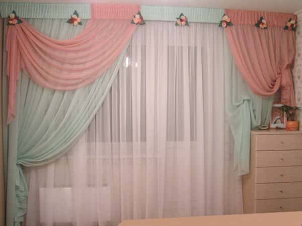 Шторы и занавески из вуали для кухни и спальни разных цветов