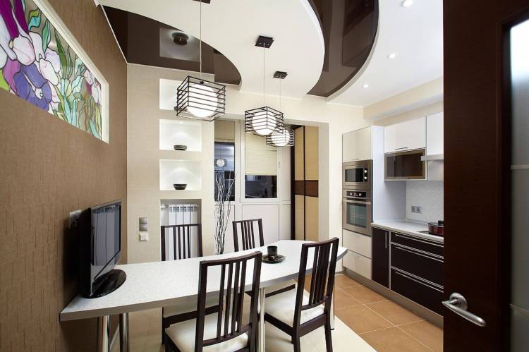 Дизайн потолка для кухни в квартире и частном дом