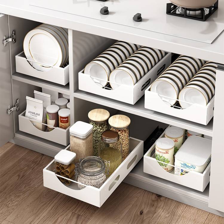 Кухонный стеллаж для хранения тарелок кухонный шкаф встроенный выдвижной стеллаж для хранения перегородки бытовой ящик кухонный Органайзер