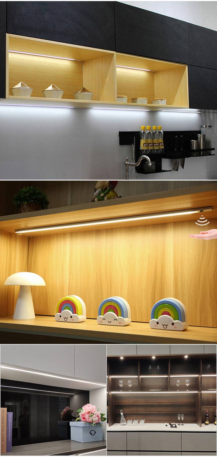 Светодиодный светильник для шкафа, лампа с датчиком движения ру