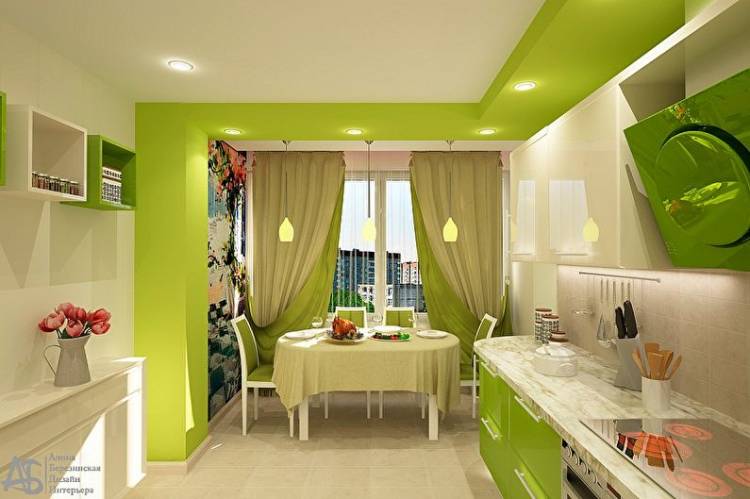 Зеленая кухня дизайн штор: 87+ оригинальных идей