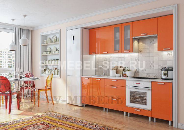 Модульная кухня Модерн Оранж от официального дилера фабрики SV-мебель в Санкт-Петербург