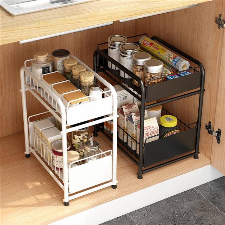 Кухонный органайзер для раковины, выдвижная полка для ванной, шкаф для хранения