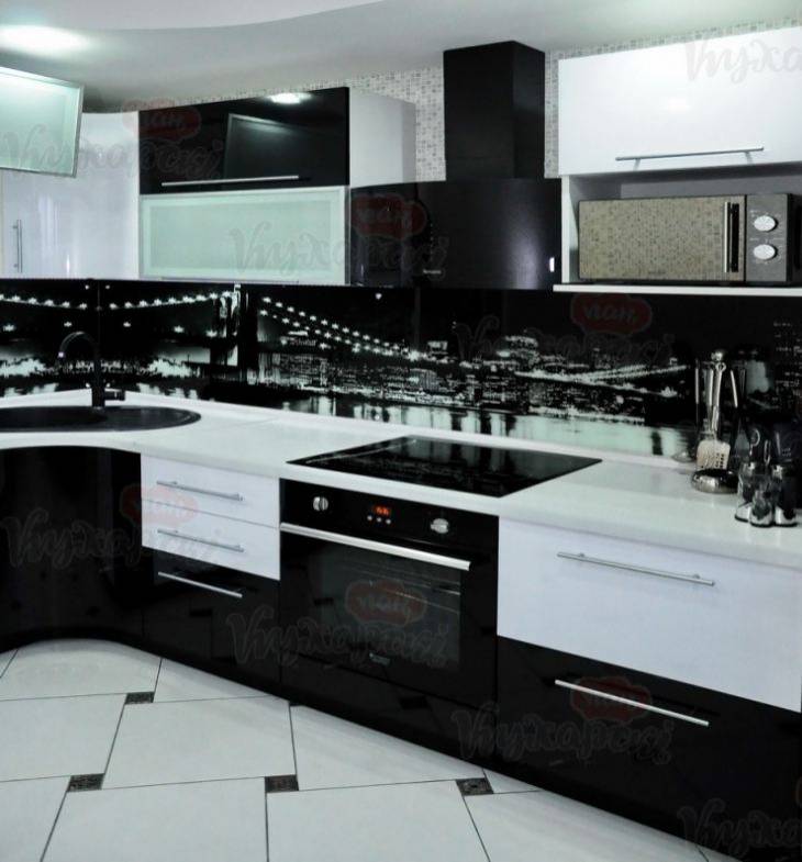 Дизайн кухни в черно белых тонах: 84+ идей дизайна