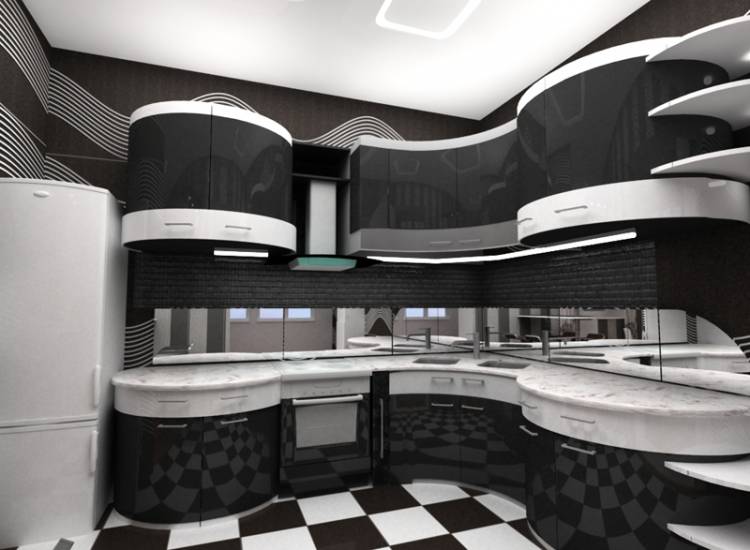 Потрясающие фото черно белых кухонь на любой вкус