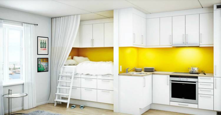 Дизайн умных вариантов оформления кухни в однокомнатной квартир
