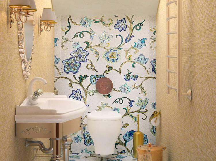 Мозаичное панно для ванной комнаты Flowers