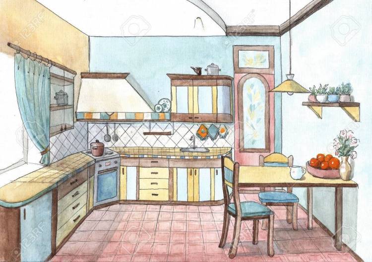 Кухня рисунок для детей