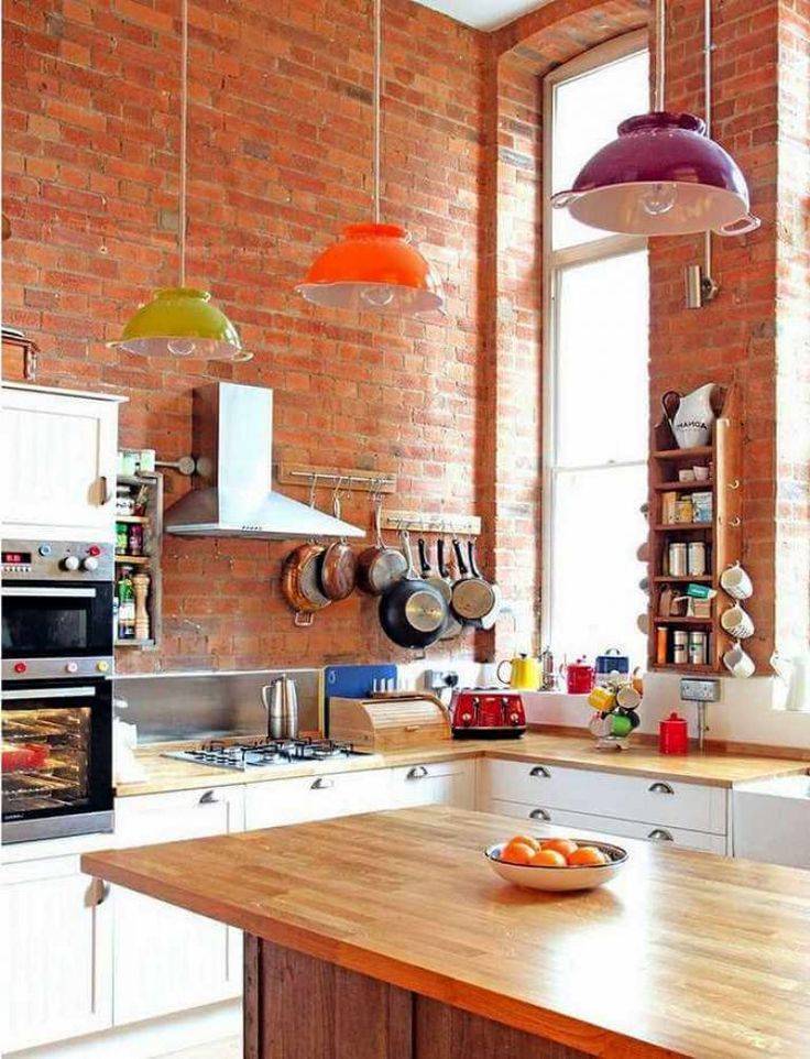 Красный кирпич в интерьере кухни: 82+ идей дизайна