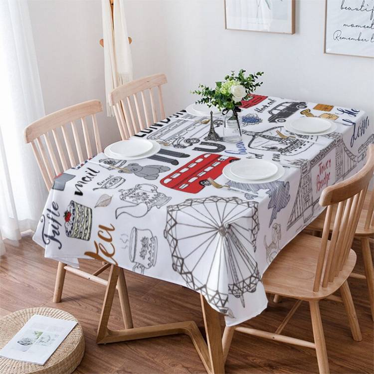 Чехол на стулья с изображением британской Лондонской культуры, чехол для обеденного стола, чехлы на стулья для кухни, скатерть для домашнего декор