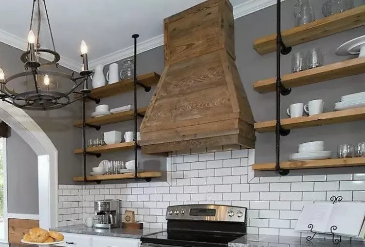 Полка в стиле лофт для кухни