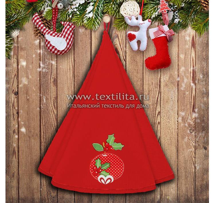 Новогодние кухонные красные махровые полотенца из Италии в подар