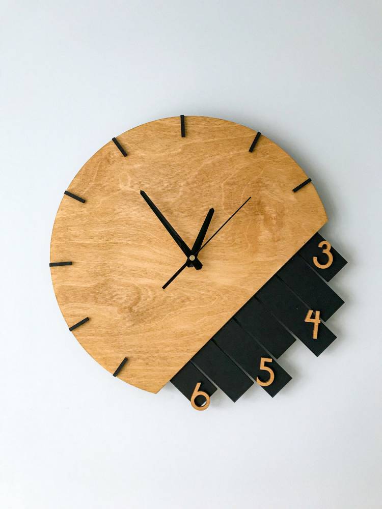 Часы настенные из дерева в стиле лофт в интернет