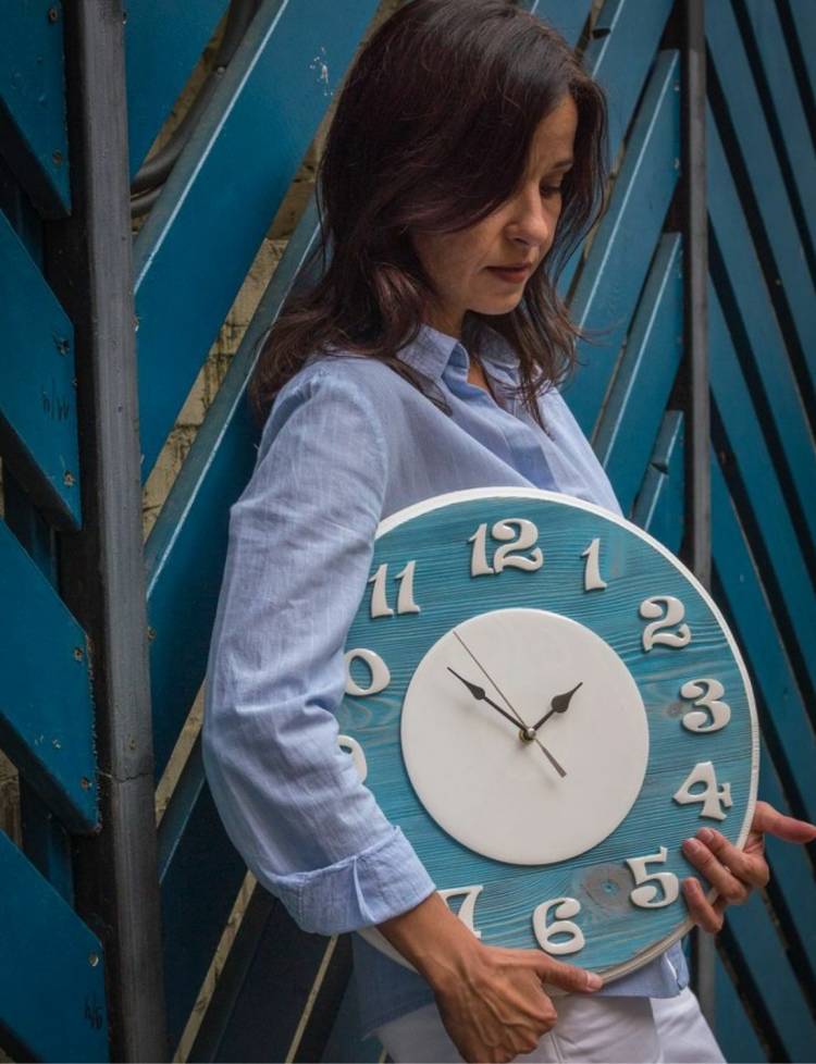 Большие часы настенные Морская волна Часы в скандинавском стиле в интернет