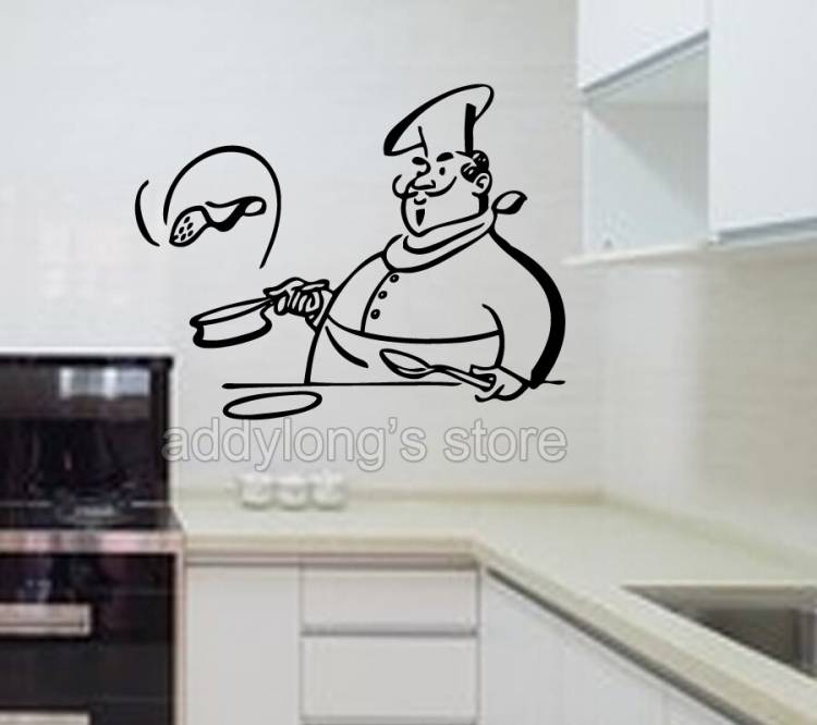 Кухня дома повара искусство стены виниловая декоративная наклейка Роспись стен Под Трафарет графические обои