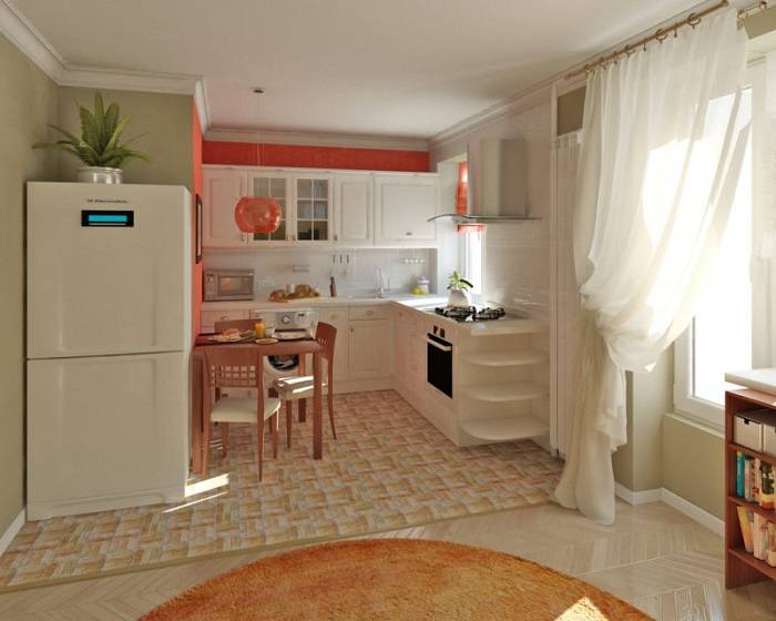 Дизайн маленькой кухни-гостиной