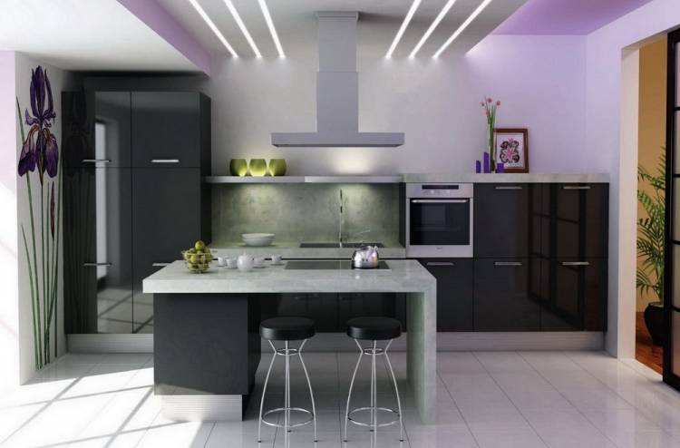 Кухонные гарнитуры с алюминиевыми рамками