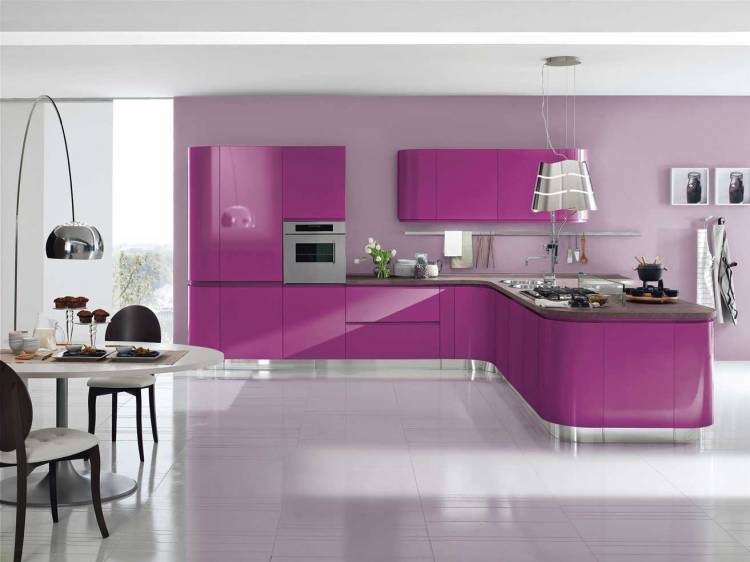 Кухня пурпурного цвета ПУ