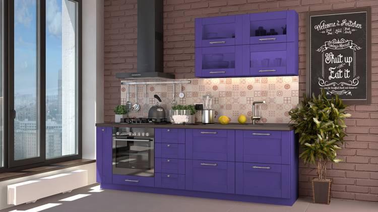 Кухня в фиолетовых тонах Сканди